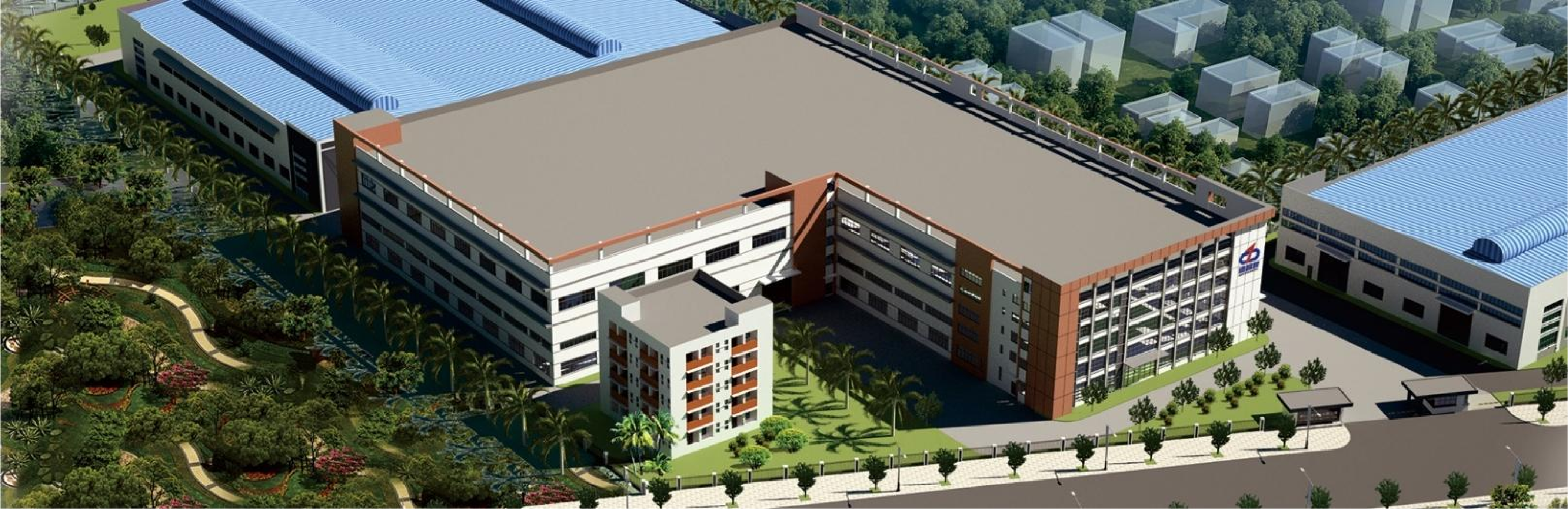 DCY factory campus and landscaped corporate environment